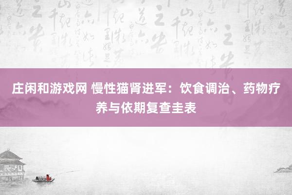 庄闲和游戏网 慢性猫肾进军：饮食调治、药物疗养与依期复查圭表